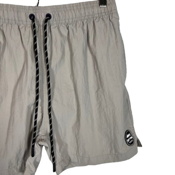 Spicy Tuna Mens Swim Trunks Shorts‎ Elastic Drawstring Waist Taupe Size Medium - Picture 5 of 10